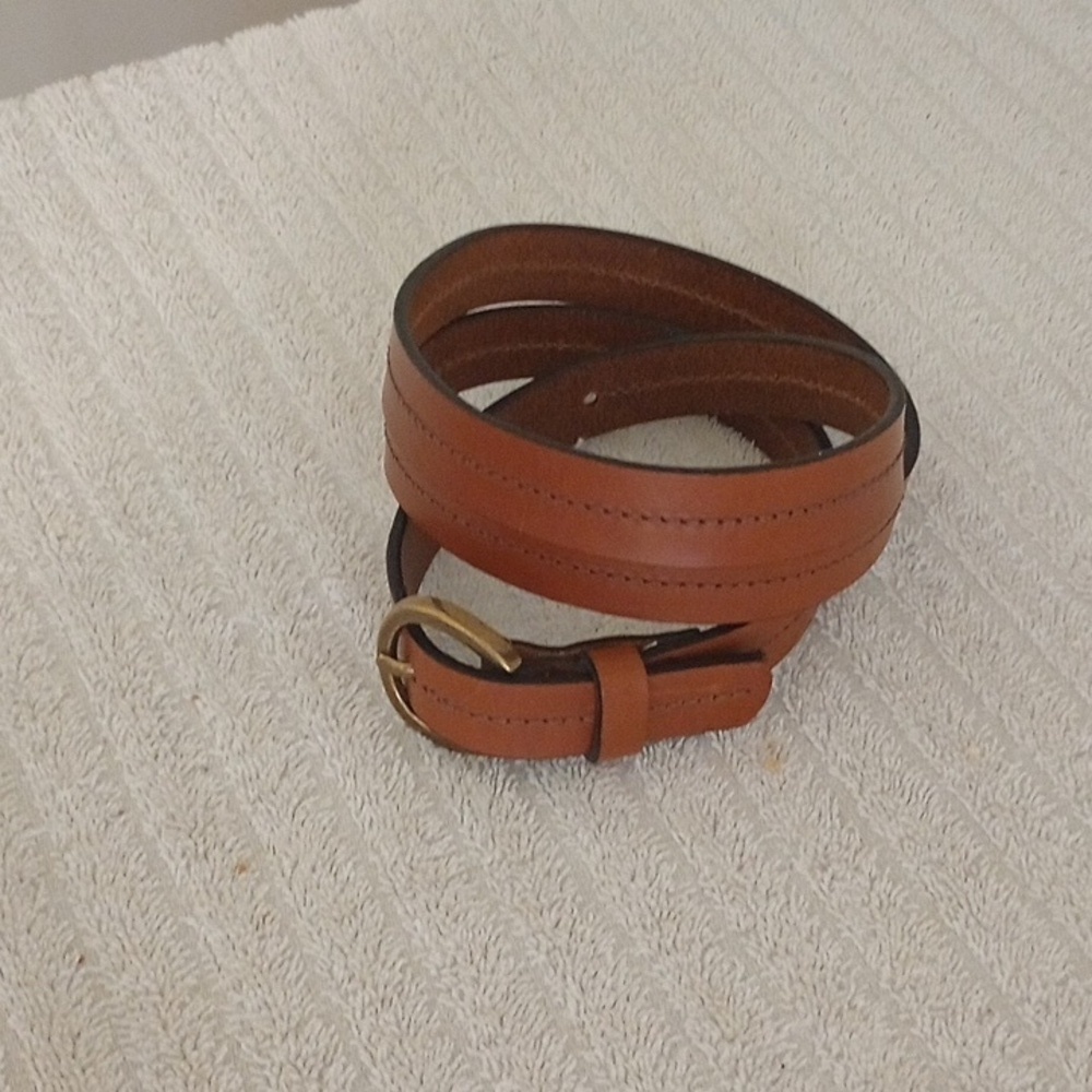 Brown Genuine Leather Womens Belt With Copper Buckle Size Large - Picture 5 of 8
